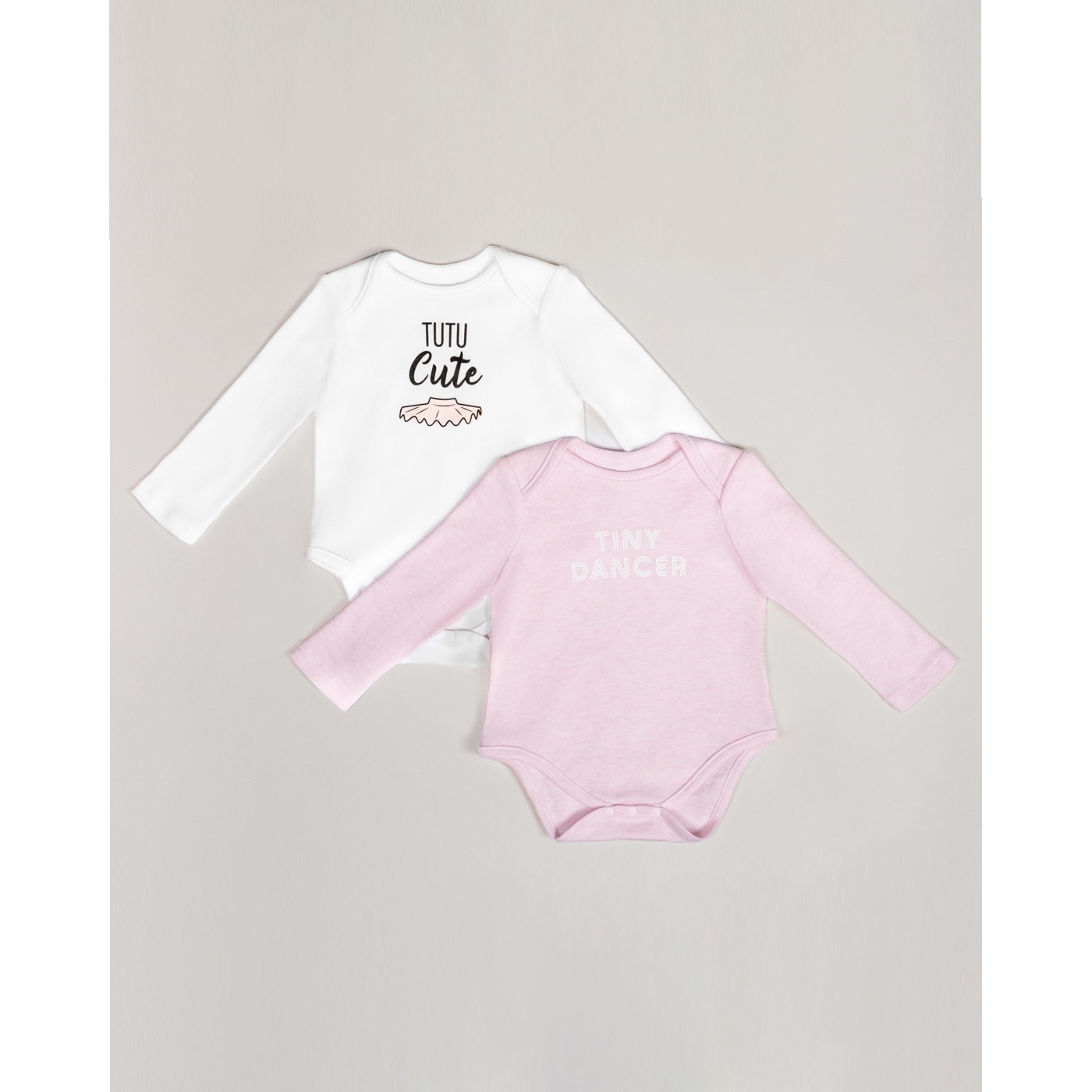 Energetiks Long Sleeve Baby Romper 2-Pack Pink