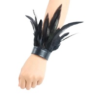 Dance Trendz Feather Cuffs One Size; Black