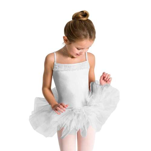 Capezio Ruffle Yoke Tutu Dress Child Medium; White