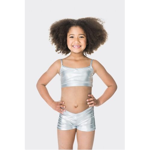 Studio 7 Camisole Crop Top Adult Large; Metallic Silver