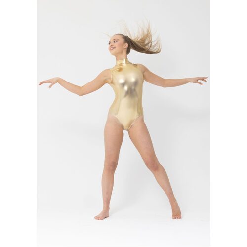 Studio 7 Blaze Metallic Leotard Child Large; Metallic Gold