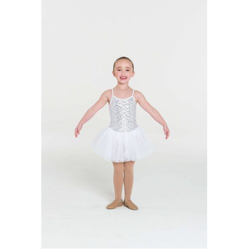 Studio 7 Sequin Tutu Dress Child Medium; White