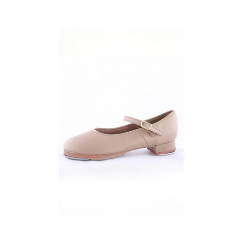 Slick Dancewear Pro Leather Buckle Tap Shoe Child 2.5; Tan