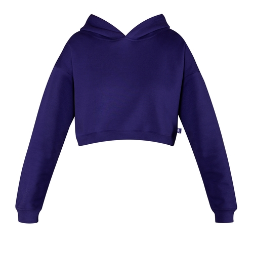 Energetiks Avery Cropped Hoodie Adult Large; Deep Purple