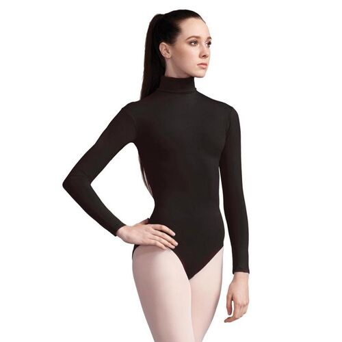 Capezio Turtleneck Long Sleeve Leotard Adult Medium; Black